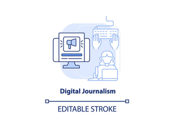 Digital journalism light blue concept icon preview picture