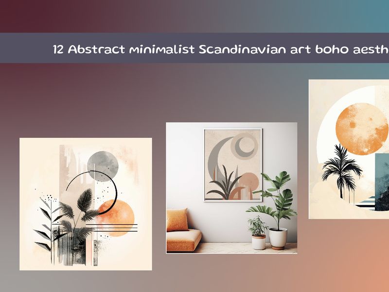 Abstract minimalist Scandinavian art boho aesthetic