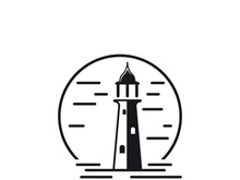 Lighthouse icon logo and vector illustration beacon tower design vintage symbol
