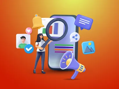 3D SEO Expert Marketing Illustration