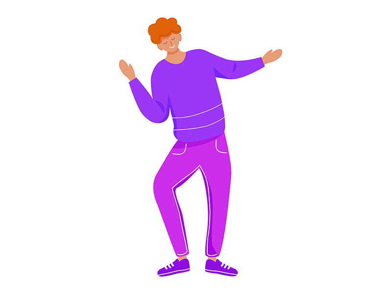 Dancing man flat vector illustration