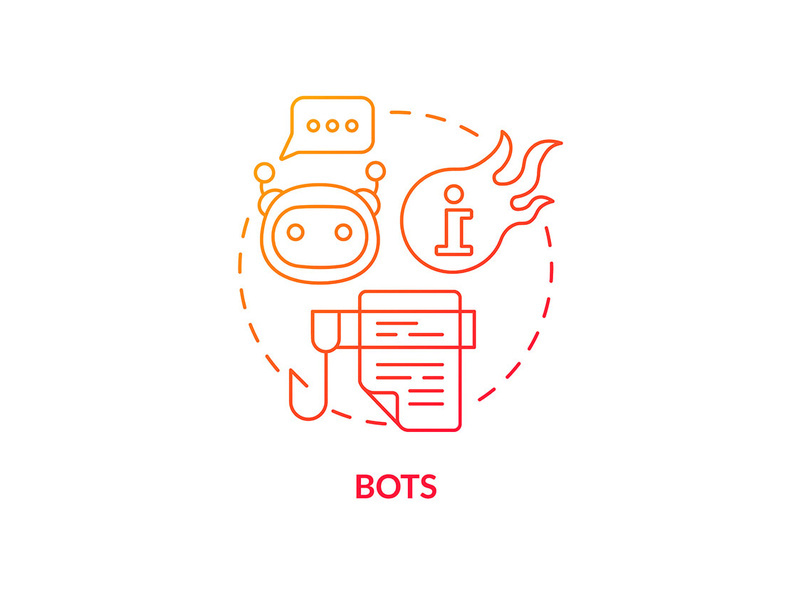 Bots red gradient concept icon