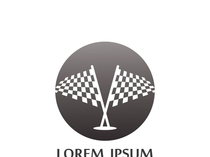 Creative and modern racing flag logo design.