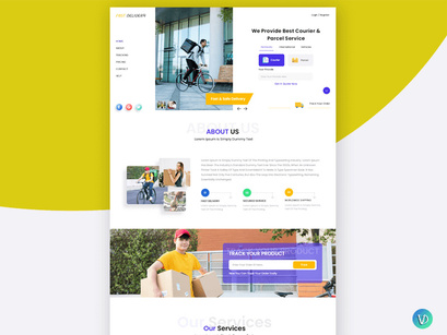 Courier and Parcel Delivery Service Website UI Template