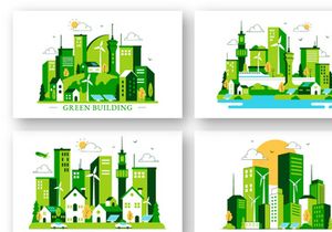 10 Green Building Illustration