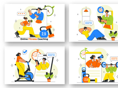 10 Online Fitness Coaching Illustration