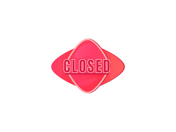Closed pink vector board sign illustration preview picture