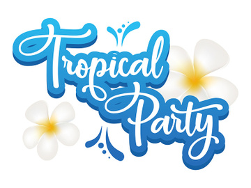 Tropical party flat poster vector template preview picture