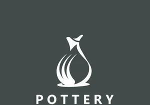 Pottery logo design handmade, creative traditional mug craft sign concept inspiration nature workshop