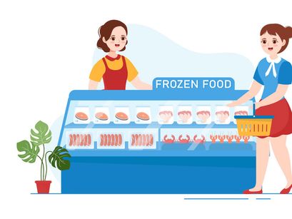 10 Frozen Food Store Illustration