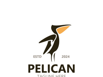 Pelican bird silhoutte vintage logo vector illustration template icon graphic design preview picture