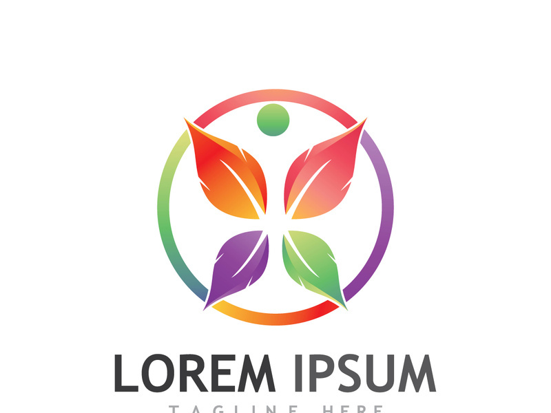 Natural green leaf logo.