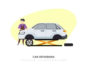 Car Repairman vector illustration