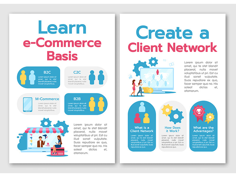 Learn e-commerce basis brochure template