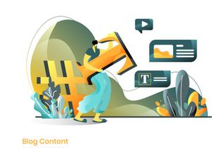 Business Online Marketing set flat illustration