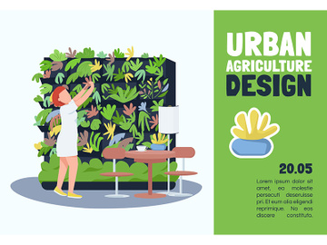 Urban agriculture design banner flat vector template preview picture