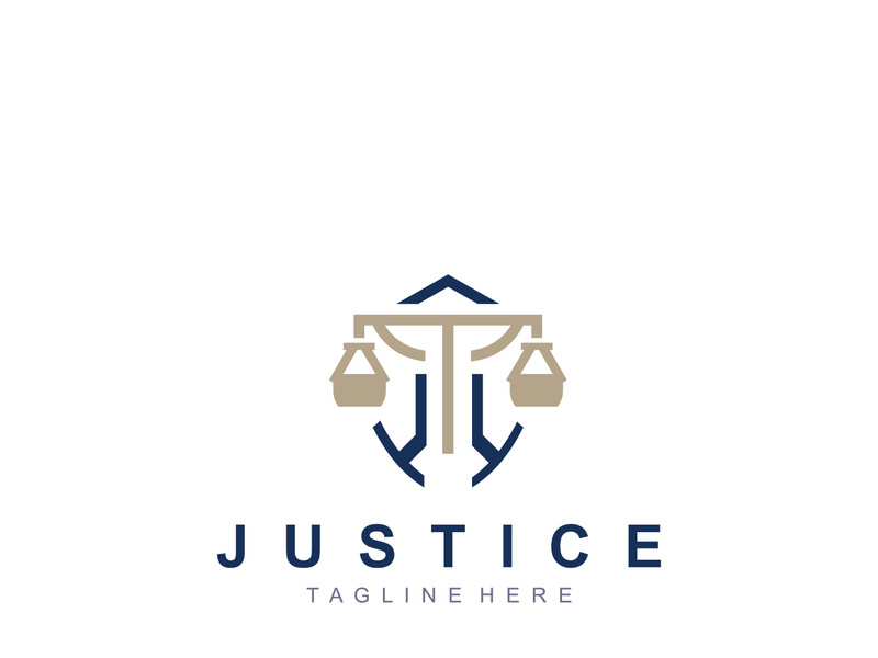 Justice logo design simple lawyer minimalist legal symbol illustration
