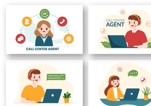 12 Call Center Agent Illustration
