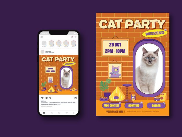 Cat Party Flyer