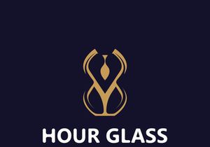Hourglass logo ancient vintage style object design template flat vector