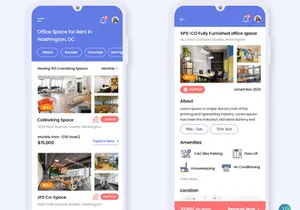 Find and Booking Coworking spaces Mobile App UI Kit
