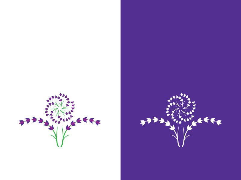 Fresh lavender flower logo vector flat design