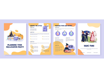 Planning Halloween party flat vector brochure template preview picture