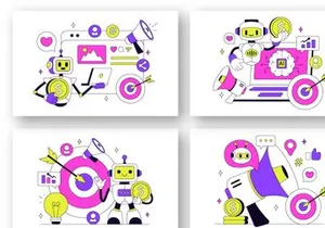 10 AI Marketing Vector Illustration
