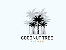 Coconut Tree Logo, Palm Tree Plant Vector