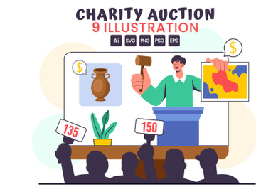 9 Charity Fundraising Auction Illustration preview picture