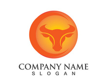 Bull head logo vector icon design illustration