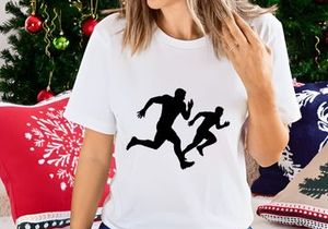 Two athletes running in a competitive sprint event