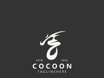 Cocoon logo Butterfly silkworm symbol. Illustration caterpillar animal template design preview picture