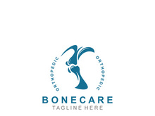 Bone care logo, Minimalist joint bone design Illustration orthopedic template