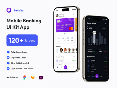 BankQu - Mobile Banking UI Kit App