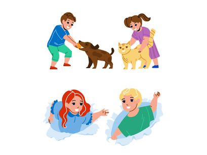 Kid boy girl characters