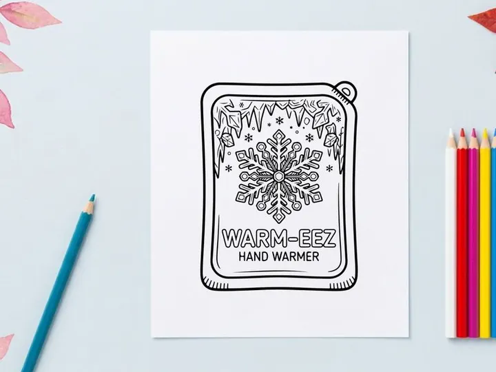 Ilustração de arte vetorial de aquecedor de mão com design de floco de neve para a estação de inverno e feriados de Natal