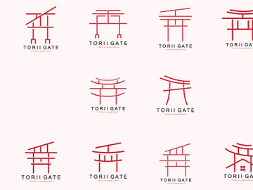 Torii Gate Logo, Japanese Building Design, China Icon Vector, Illustration Template icon preview picture