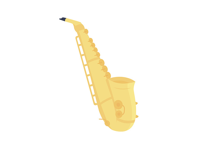 Saxophone semi flat color vector object