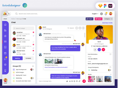 Admin Dashboard Chat Messenger Page Web UI Template