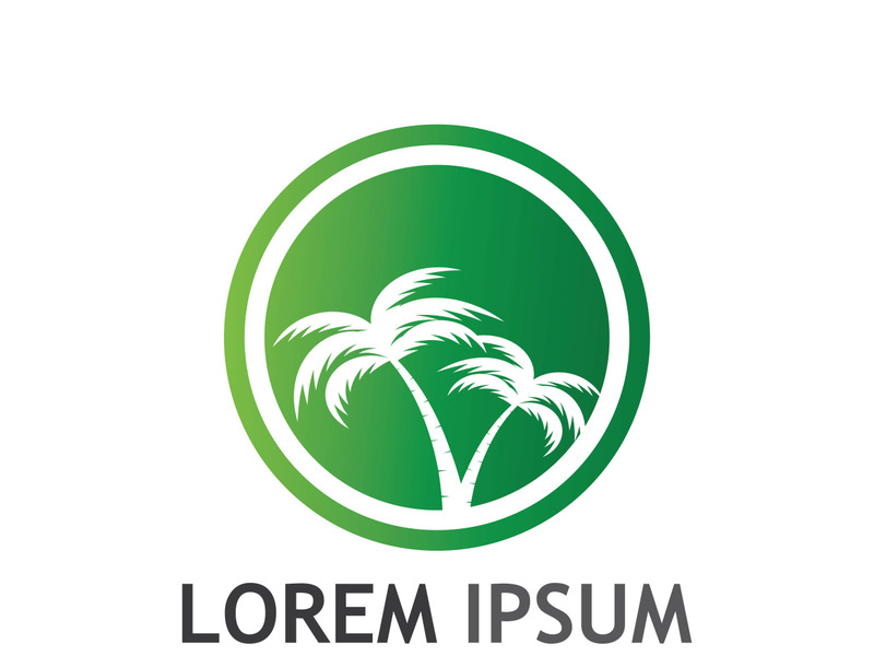 Summer palm tree logo design.