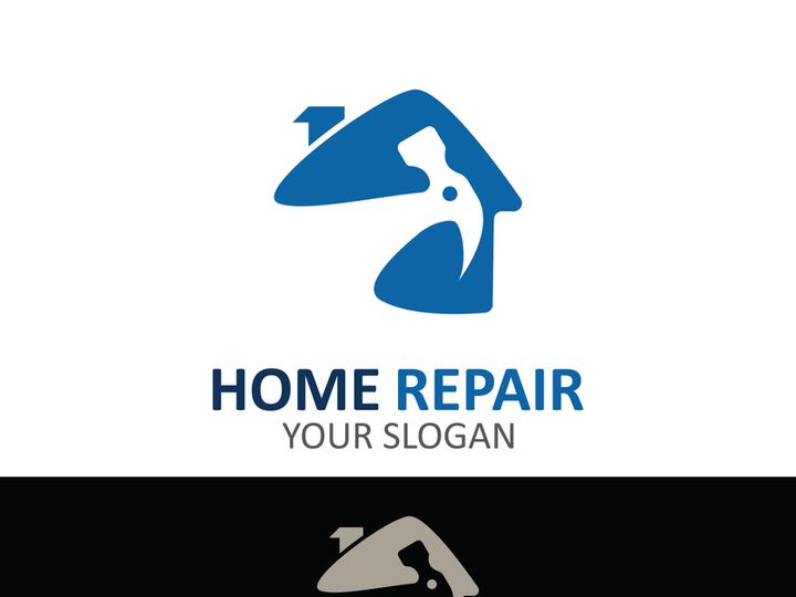 Home repair logo design vector with handyman service construction vector