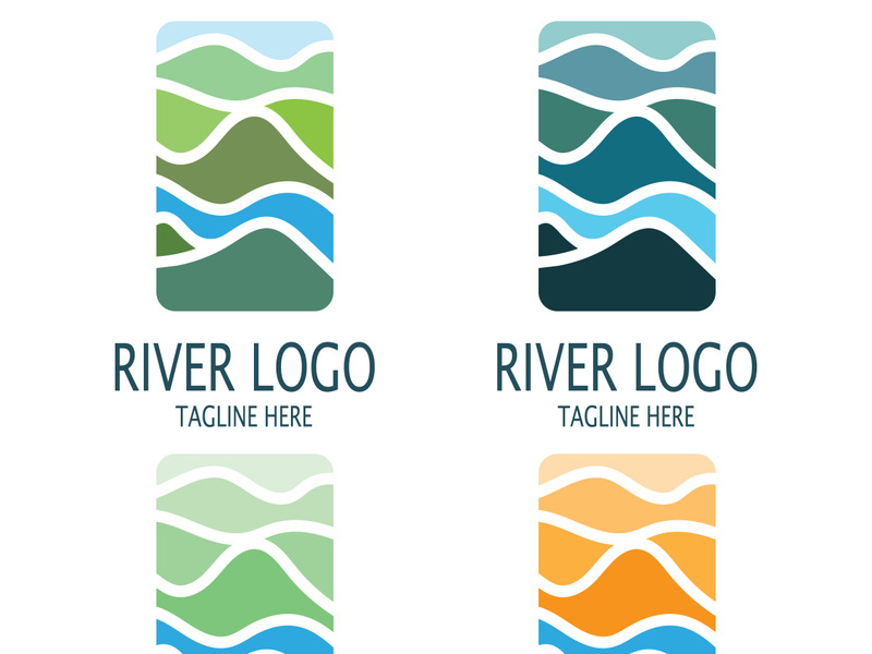 River Logo vector icon illustration design template
