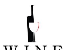 Wine logo with wine glasses and bottles.for night clubs,bars,cafe and wine shops.