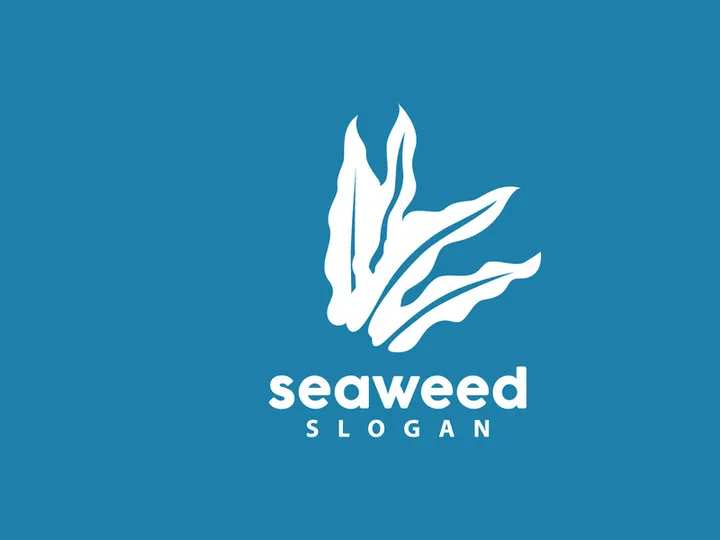 Seaweed Logo, Underwater Plant Vector