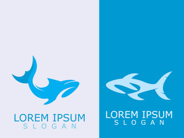 Shark Logo animal sea design icon vector silhouette template preview picture