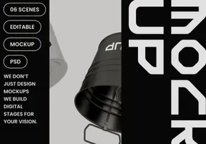 Metal Bucket Mockup