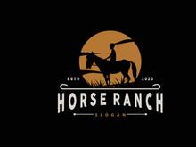 Horse Logo, West Country Farm Ranch Cowboy Logo Design