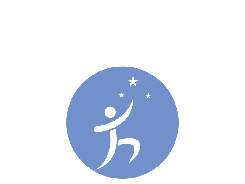 People star logo design to achieve a success or dream.
