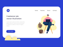 Freelancer job vector illustration